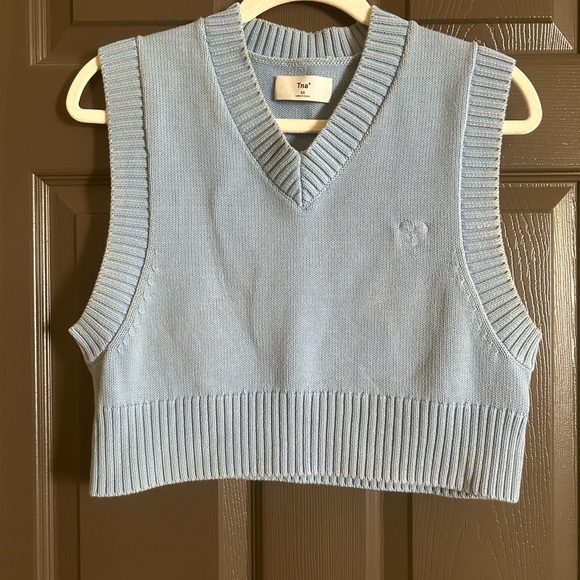Aritzia Sweaters - TNA Aritzia — Sky Blue Knit V-Neck Vest